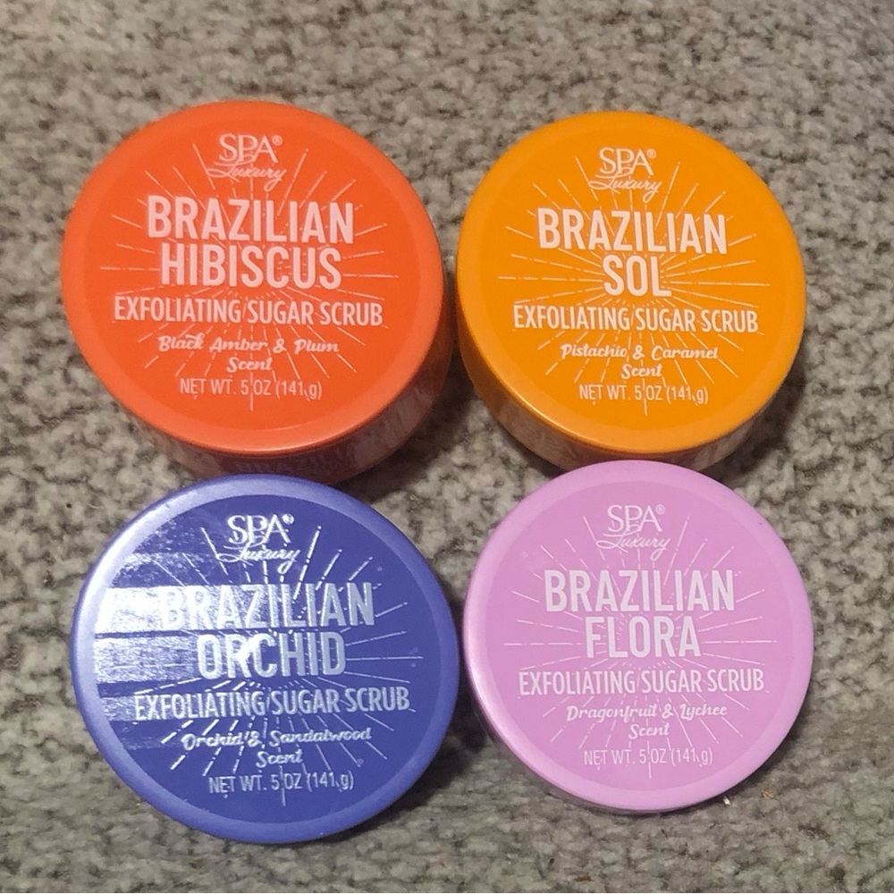 Spa Luxury Brazilian Sol, Hibiscus, Flora & Orchid Body Scrubs (Set of 4)